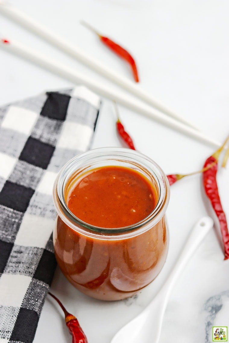 hoisin sauce in jar.