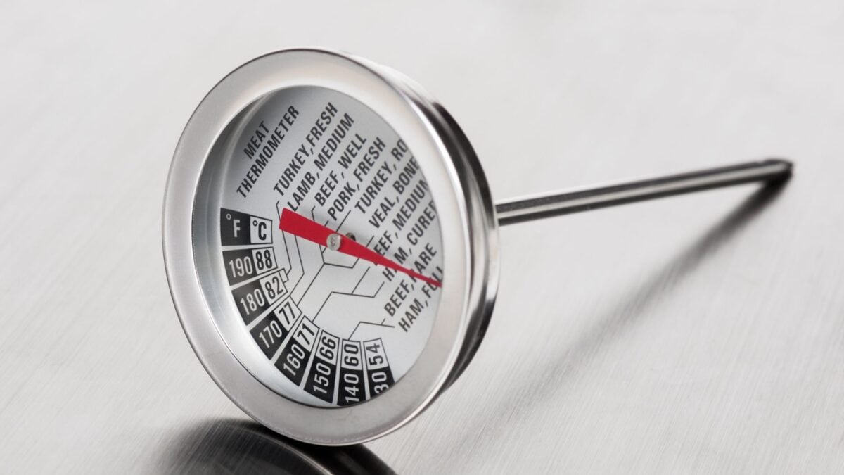 Where do you put the thermometer in a turkey? »