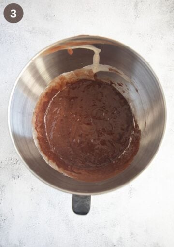 chocolate batter for making brownies in a bowl.