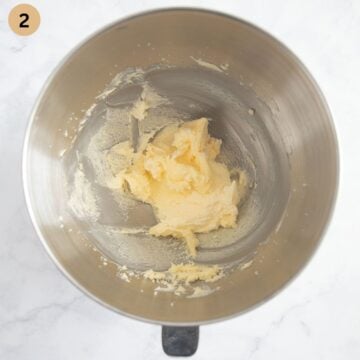 sugar and butter mixture in a large bowl.