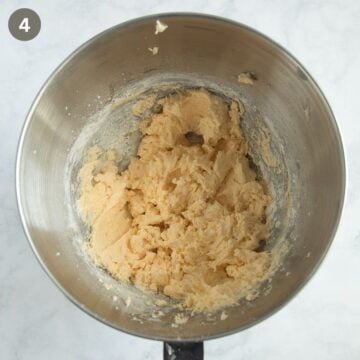cake batter in a large mixing bowl.