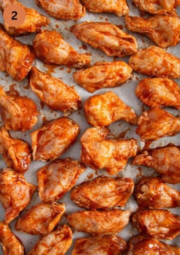 raw wings marinated with gochujang.