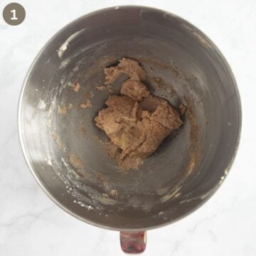 mixed brown sugar and butter in a bowl.