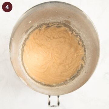 batter for cherry cake in a bowl.