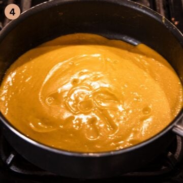 blended butternut squash pasta sauce in a large saucepan.