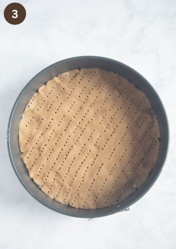 shotbread dough rolled in the sprinform and pricked with a fork before baking.