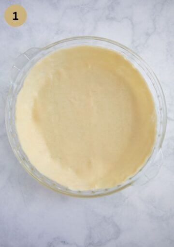 pie dish lined with crust for making apple pie.