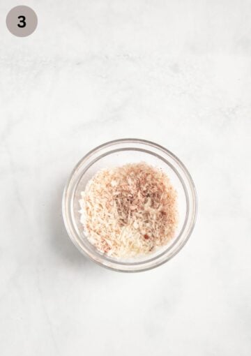 panko, lemon zest and paprika mixture for topping salmon in a small bowl.