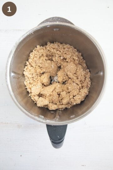 dough for making crumble bars in the food processor.